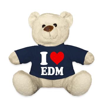 Ich liebe EDM, Herz, Lustig, Witzig - Teddy - French Navy - Vorne