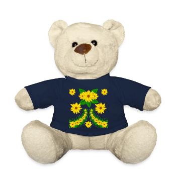 Sonnenblumen Blüte florale Sonnenblumenmuster - Teddy - French Navy - Vorne