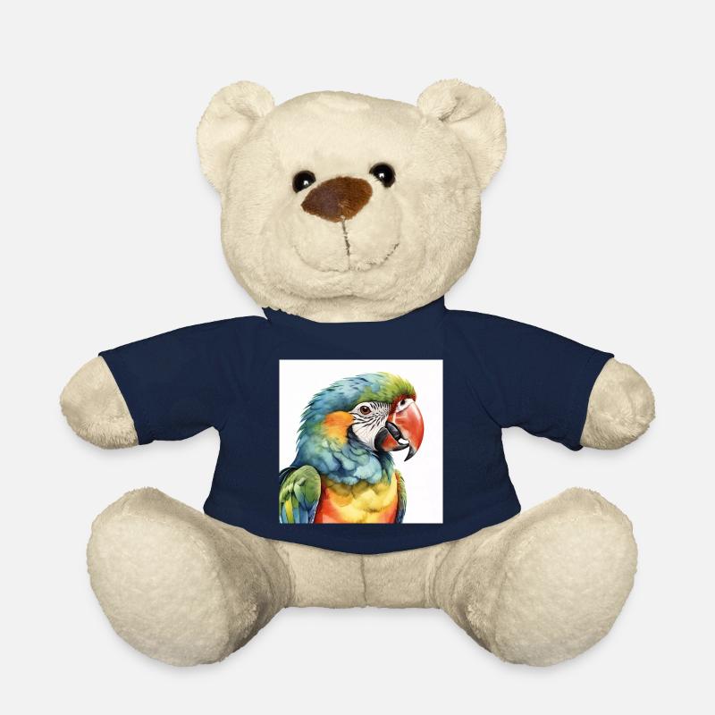 Ara aquarelle - Nounours - bleu marine