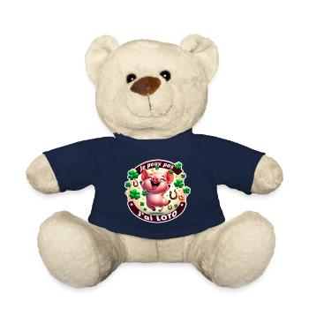 Je peux pas j'ai loto, cochon - Nounours - bleu marine - Devant