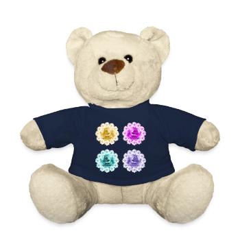 Marguerites papillons fleur motif floral - Nounours - bleu marine - Devant