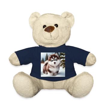 Siberian husky puppy in the snow - Teddy Bear - french navy - Front