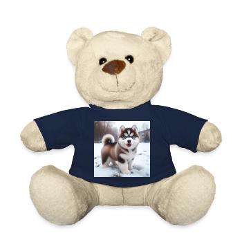Siberian husky puppy in the snow - Teddy Bear - french navy - Front