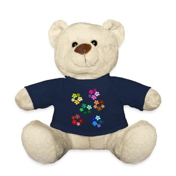 Motif floral fleur, fleur, vrille florale - Nounours - bleu marine - Devant