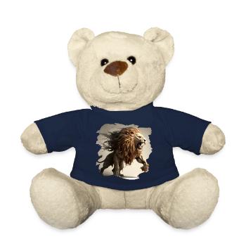 Powerful and Fierce Lion - Teddy Bear - french navy - Front