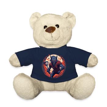 Spooky Halloween Party Costume Werewolf Lacrosse - Teddy Bear - french navy - Front