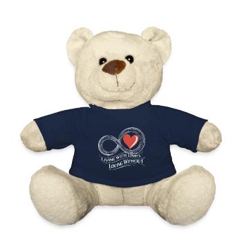 Living with Limits, Loving without - ME/CFS - Teddy Bear - french navy - Front