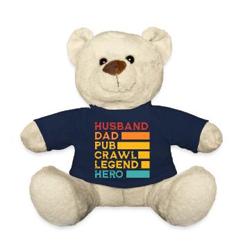 husband dad pub crawl legend hero Design for a - Teddy Bear - french navy - Front