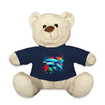 Hai in bunter Aquarellmalerei - Teddy - French Navy - Vorne