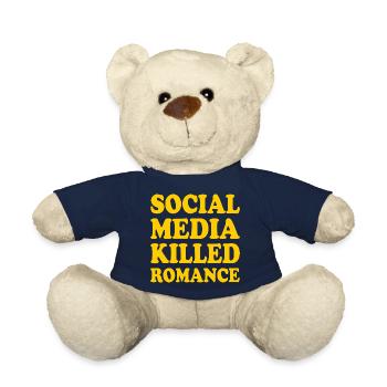 social media killed romance - Teddy Bear - french navy - Front