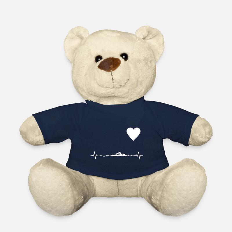 Swimming swimmer gift swimmer pulse - Teddy Bear - french navy