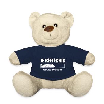 I'm thinking about it, be patient - Teddy Bear - french navy - Front