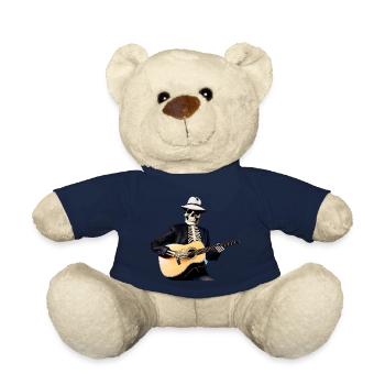Skelett spielt Gitarre, Lustiges Halloween-Skelett - Teddy - French Navy - Vorne