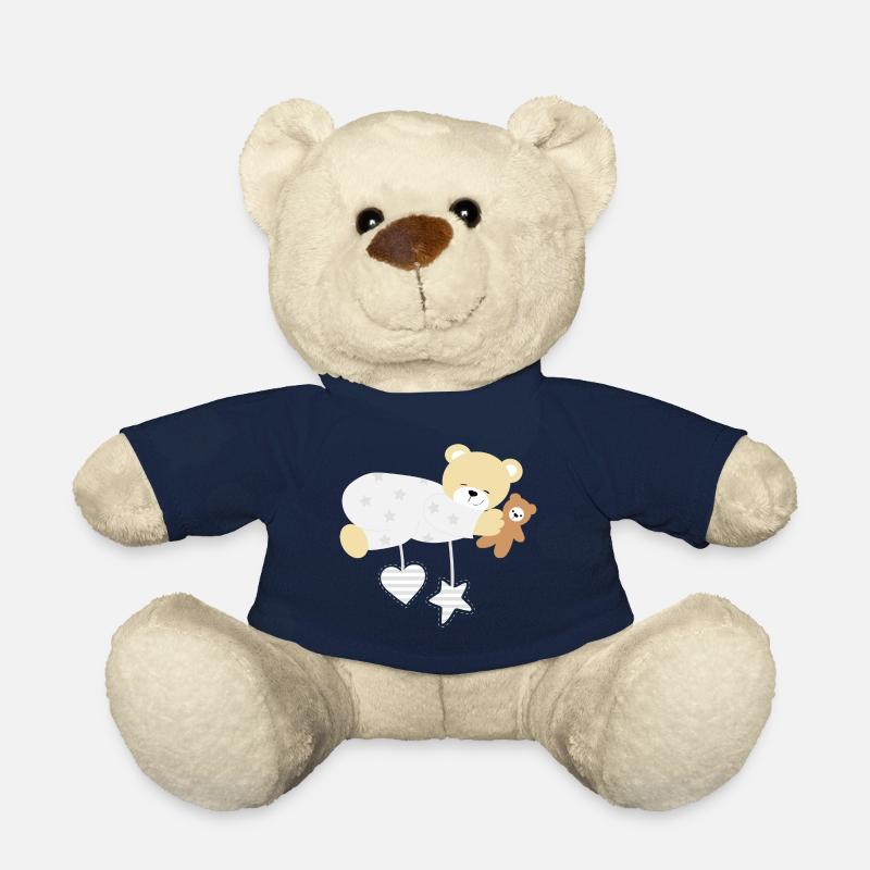 ours endormi avec peluche - Nounours - bleu marine