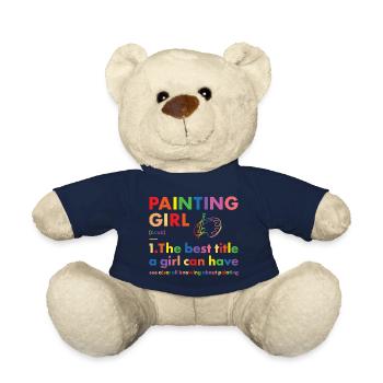 Peinture de définition de fille de peintre - Nounours - bleu marine - Devant