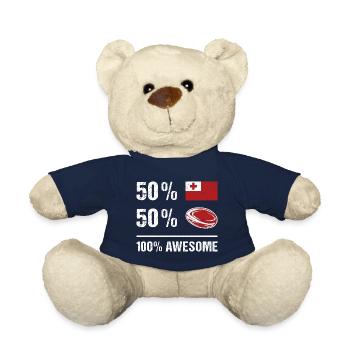 50% Tonga 50% Rugby 100% Awesome Tonga Rugby - Teddy Bear - french navy - Front