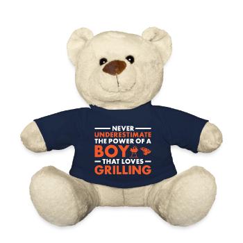 Griller Never Underestimate The Power Of A Boy - Teddy Bear - french navy - Front