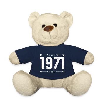 Vintage 1971 Vintage 54th Birthday 1971 - Teddy Bear - french navy - Front