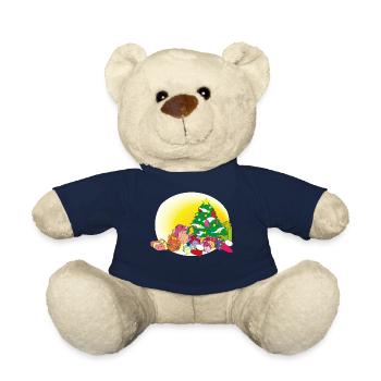 christmas winter reindeer santa claus ugly chr - Teddy Bear - french navy - Front
