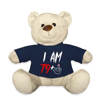80th birthday middle finger - Teddy Bear - french navy - Front