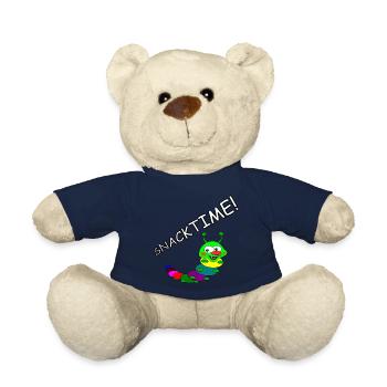 Cooles und lustiges Nachwuchs Shirt- Snacktime - Teddy - French Navy - Vorne