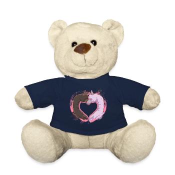Alpaga chameau amour coeur couple objectif relation - Nounours - bleu marine - Devant