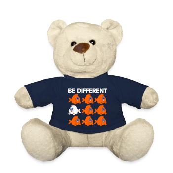 Être différent énonciations drôle poissons bande dessinée bande dessinée - Nounours - bleu marine - Devant