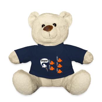 Fart Pupsen Oops fish Fart flatulence flatulence - Teddy Bear - french navy - Front