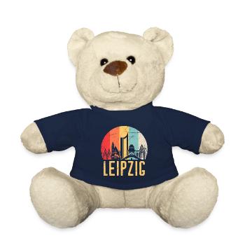 Leipzig Skyline Silhouette 80er Retro Vintage - Teddy - French Navy - Vorne