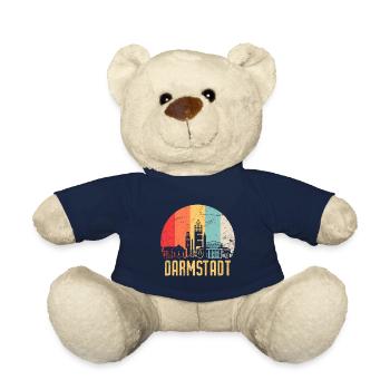Darmstadt Skyline Silhouette 80er Retro Vintage - Teddy - French Navy - Vorne