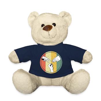 Ciseaux Pierre Papier Rétro Vintage - Nounours - bleu marine - Devant