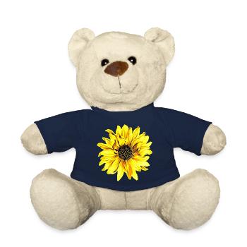 Fleur flower Fleur jaune - Nounours - bleu marine - Devant