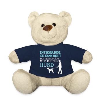Hunde – Shirt Hundepapa Hundeglück Pfote Geschenk - Teddy - French Navy - Vorne