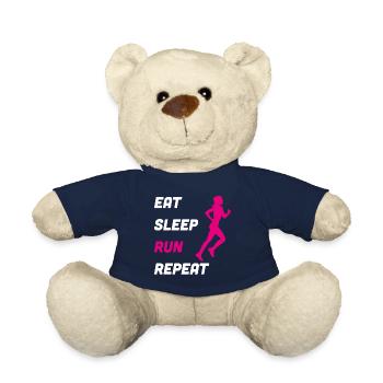 Eat Sleep Run Repeat Jogging Run Gift - Teddy Bear - french navy - Front