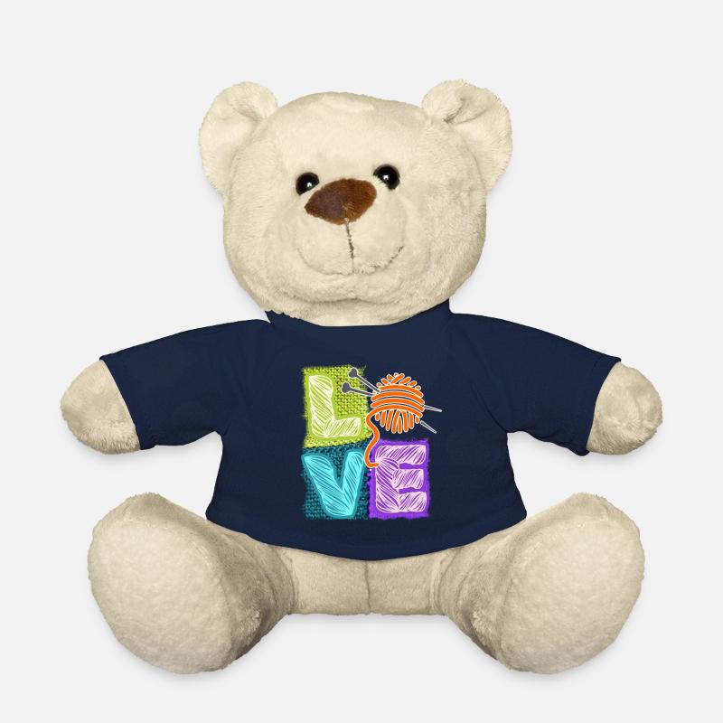 I love knitting and crocheting and wool - Teddy Bear - french navy