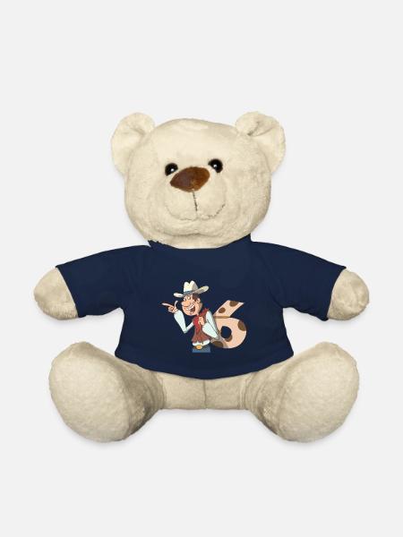 Cowboy children's birthday 6th birthday - Teddy Bear - french navy