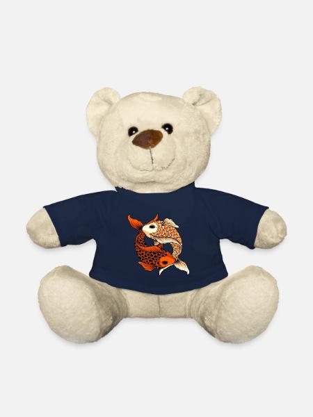 Icône Yin Yang Koi Karpen Koi Pond Japon Poisson - Nounours - bleu marine