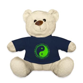 Grünes Yin Yang Ying und Yang Yoga Mandala Symbol - Teddy - French Navy - Vorne
