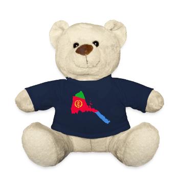 Érythrée drapeau carte carte cadeau idée - Nounours - bleu marine - Devant