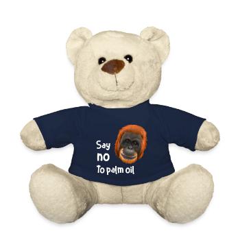Monkey Ape Orang Utan - say no to palm oil - Teddy Bear - french navy - Front