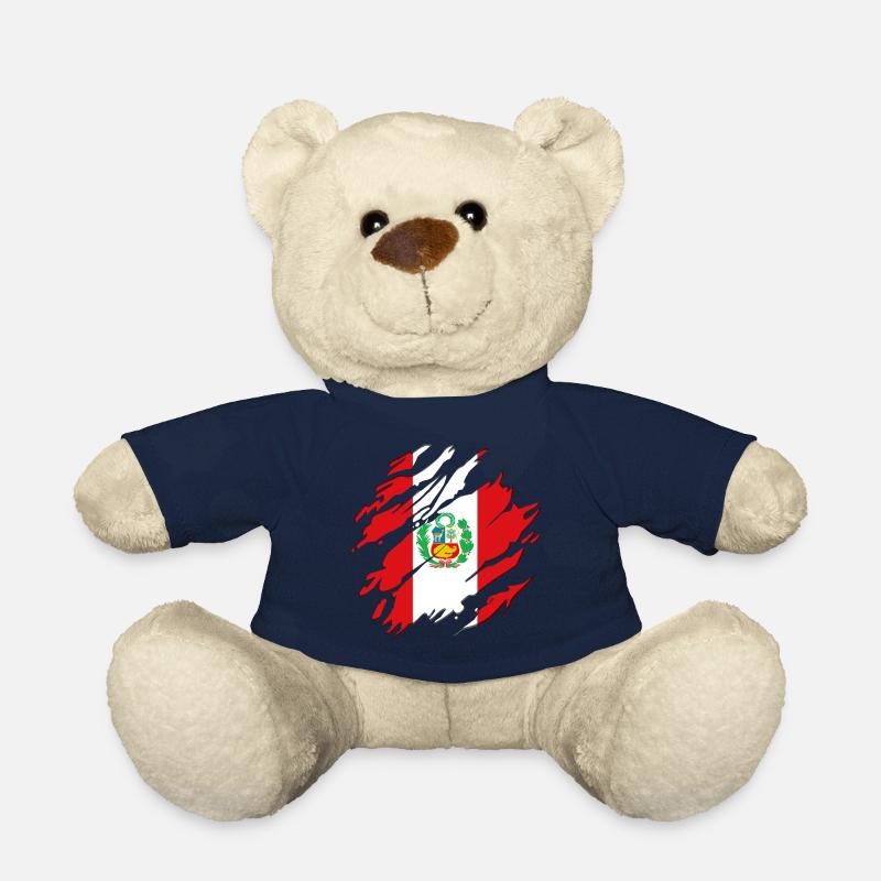 Drapeau Pérou Amérique du Sud Cusco drapeau péruvien - Nounours - bleu marine