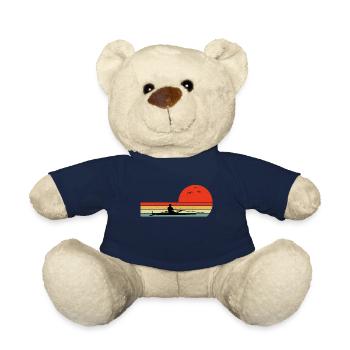 Vintage Retro Crew Rowing Row Team Boat Oar Rower - Teddy Bear - french navy - Front