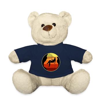 Vintage Retro Sunset Spéléologie Cadeau d'escalade - Nounours - bleu marine - Devant