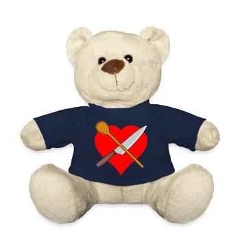 Herz Koch Kochlöffel Messer Kochkunst Restaurant - Teddy - French Navy - Vorne