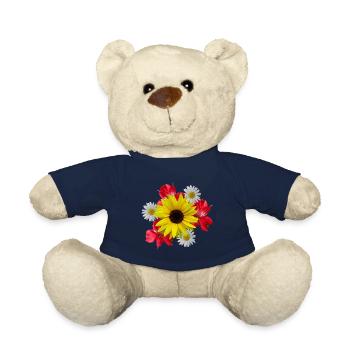 Blumenstrauß, Sonnenblume, Margeriten, rote Blumen - Teddy - French Navy - Vorne