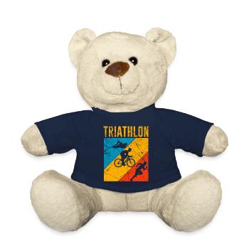 Vintage Triathlon Triathletes Gift Endurance - Teddy Bear - french navy - Front