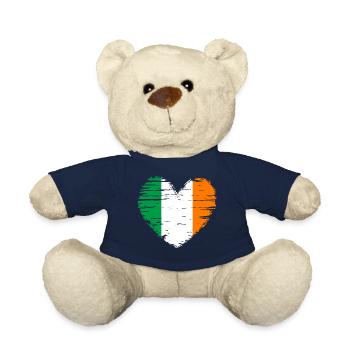 Irland Herz Flagge Fahne Wappen - Teddy - French Navy - Vorne