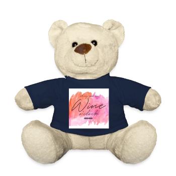 OH MY GOD, ITS WINE O'CLOCK - WATER COLOR - Teddy Bear - french navy - Front