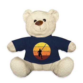 Vintage Pole Vault Vaulting Jumping Athletics - Teddy Bear - french navy - Front