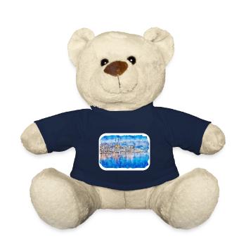 Luzern Schweiz Aquarellskizze gezeichnet Illust - Teddy - French Navy - Vorne